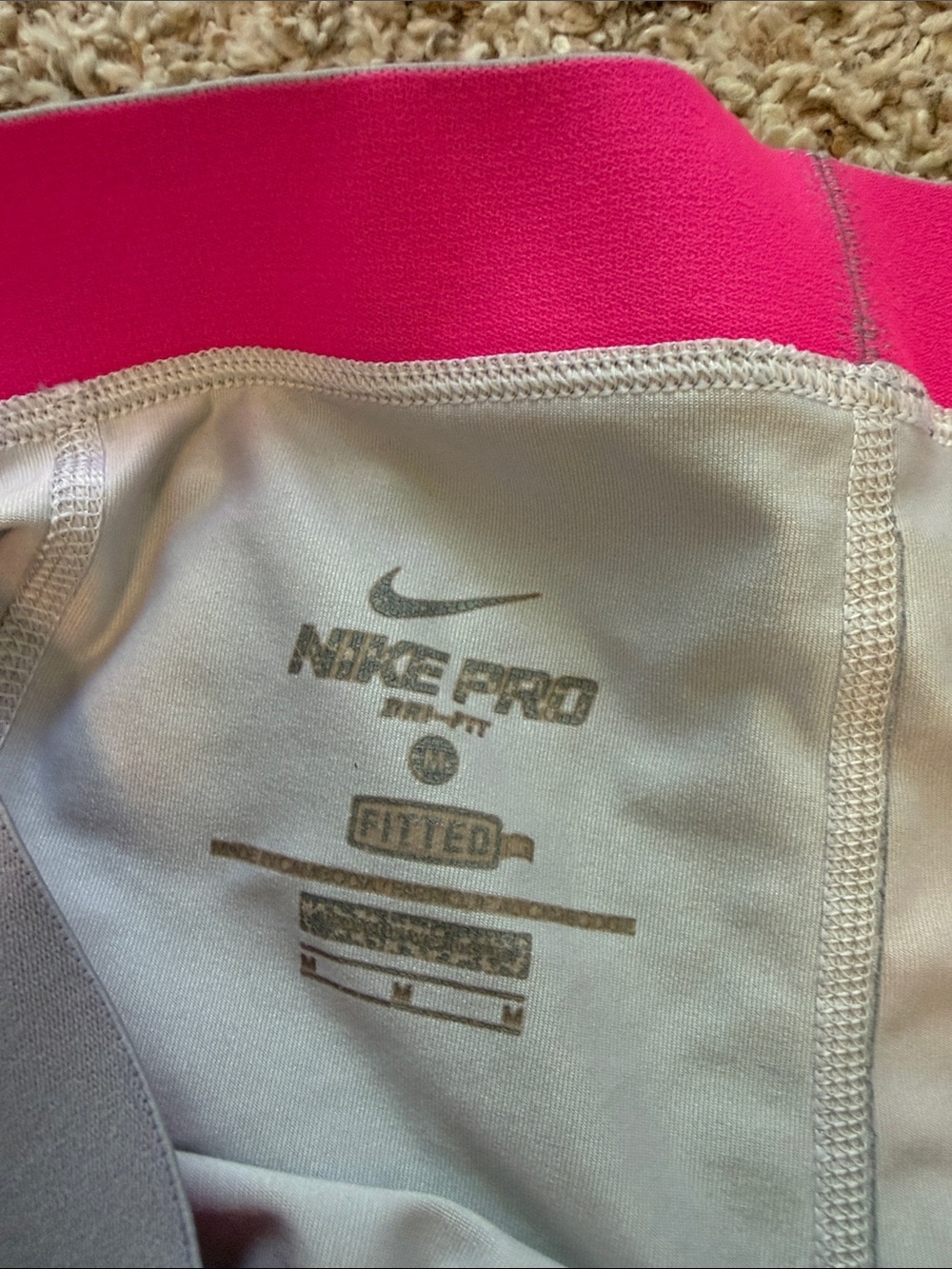 Nike Gray and Pink Patterned Pro Compression Shorts - Picture 4 of 4